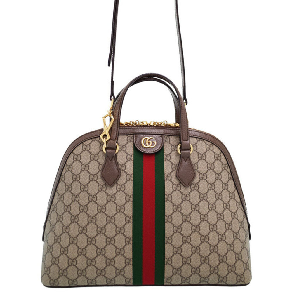 Gucci Ophidia top handle bag beige ebony GG Supreme brown leather Web